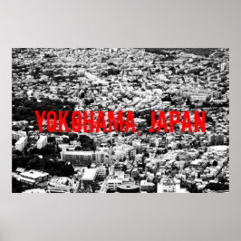 Poster de Yokohama preto e branco