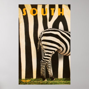 Poster de Zebra Retro-Afro-Montanha - Parte 1