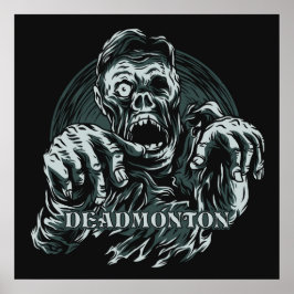Poster de zombie DEADMONTON de cor personalizada