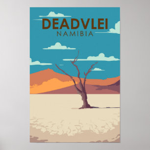 Poster Deadvlei Namibia Viagem Vintage Art
