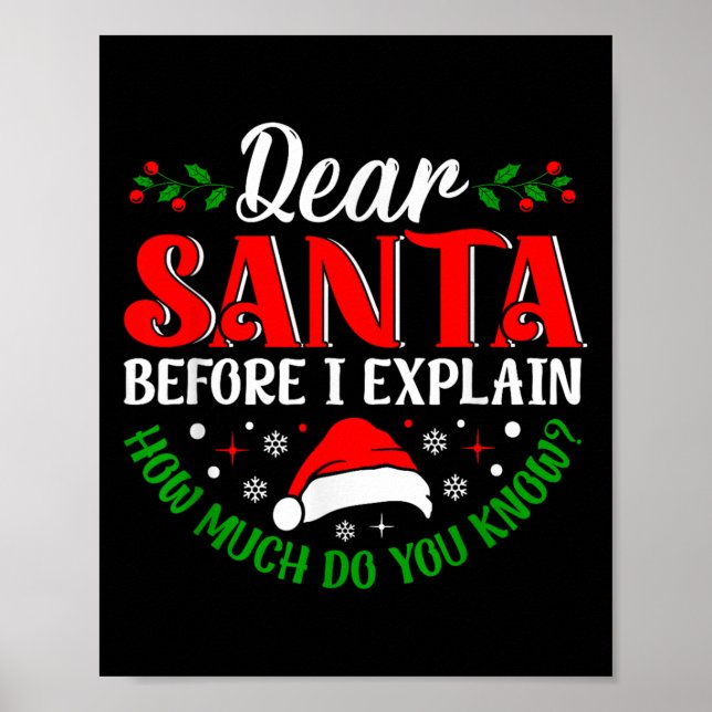 Poster Dear Santa Before I Explain How Much Do You Know X (Frente)