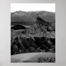 Death Valley Zabriskie Point Black White Photo
