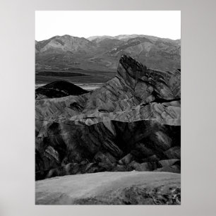 Poster Death Valley Zabriskie Point Black White Photo