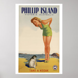 Poster Década de 1930 Phillip Island Tire uma Kodak - Est