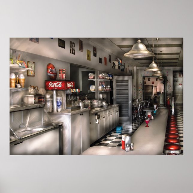 Póster Década de 1950 - Fonte de Soda (Frente)