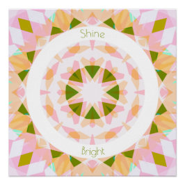 Póster Decado bonito Verde Brilhante Brilhante Estrela Do