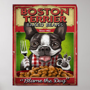 Poster Decado de Feijões Feijões Terrier de Boston Pr