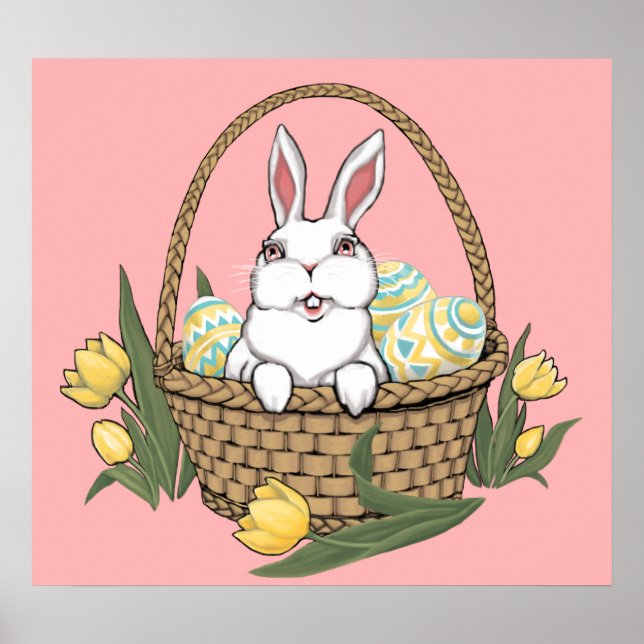 Póster Decado do Festa de Páscoa Festiva de Coelhinho de  (Frente)