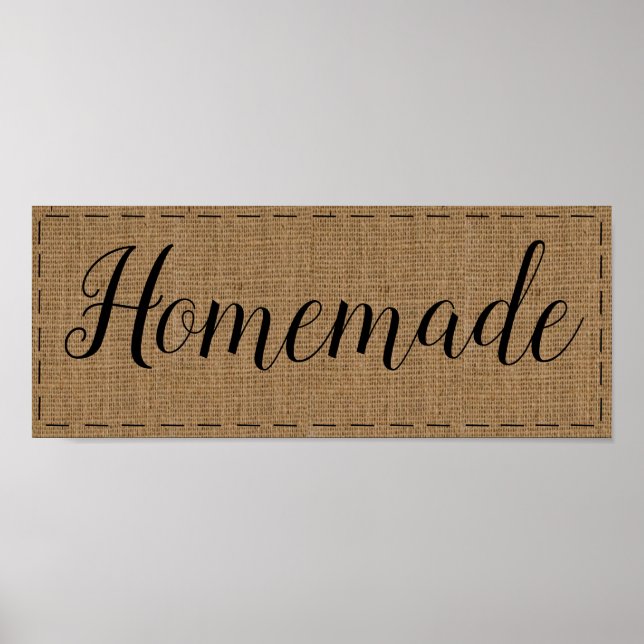 Poster Decado Rustic Burlap Homemade Country (Frente)