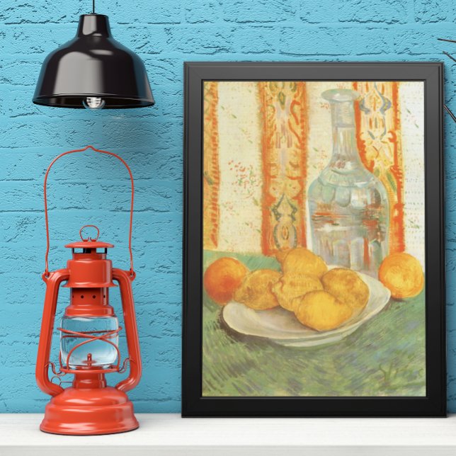 Póster Decanter e Lemons em Prata por Vincent van Gogh (Criador carregado)