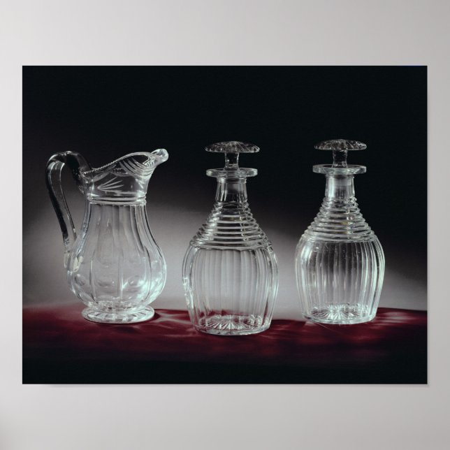 Poster Decantores de vidro cortado e jug, c.1840 (Frente)