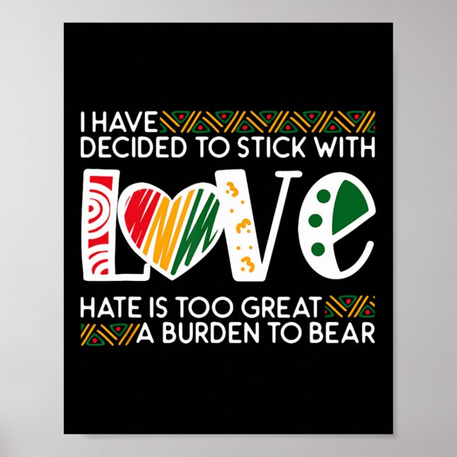 Poster Decidir Stick Love Mlk Black History Melanin Ameri (Frente)
