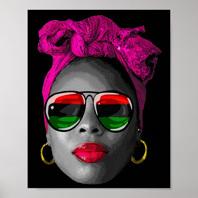 Poster Décima Sétima Camisas Mulheres Afro-Dama Droga Rai (Frente)