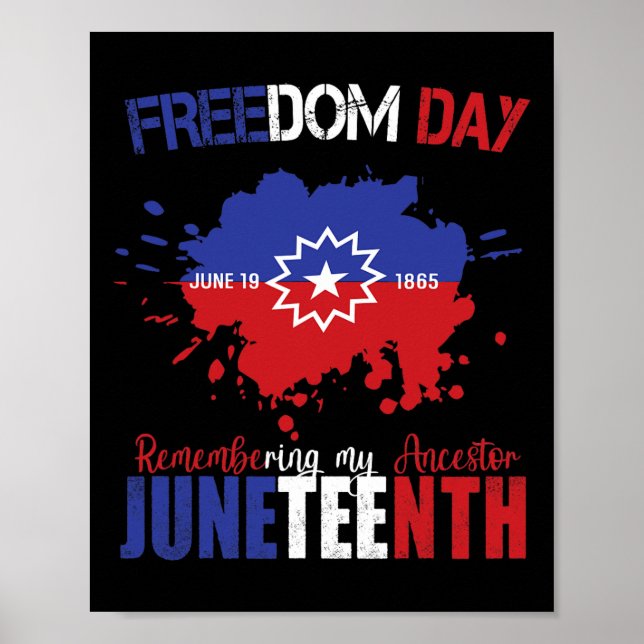 Poster Décima Sétima Celebração Liberdade Vermelho Branco (Frente)