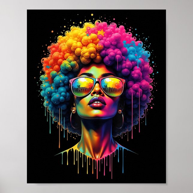 Poster Décima Sétima Rainha Afro Melanin Liderando Orgulh (Frente)