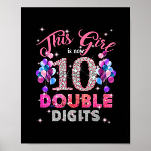 Poster Décimo Aniversário Oferece A Garota 10 Duplicados
