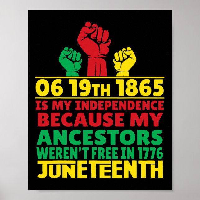 Poster Décimo De Junho É Meu Dia De Independência Negro L (Frente)