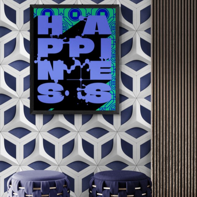 Póster Declaração de Felicidade de Abstrato Negrito (Criador carregado)