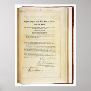 Póster Declaração de guerra contra Alemanha o 5 de abri