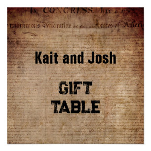 Póster Declaração de Independência 📜 1776 Mesa-presente