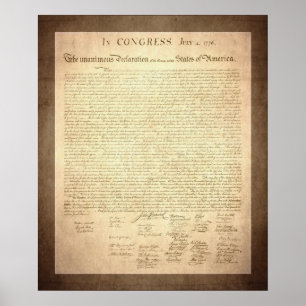 Poster Declaração de independência americana