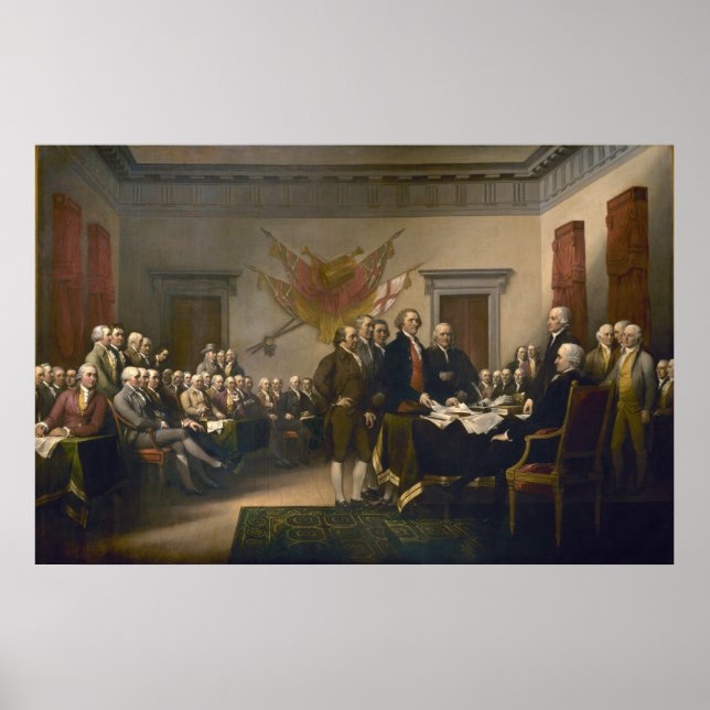 Póster Declaração de independência de John Trumbull (Frente)