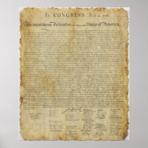 Poster Declaração de Independência dos Estados Unidos 