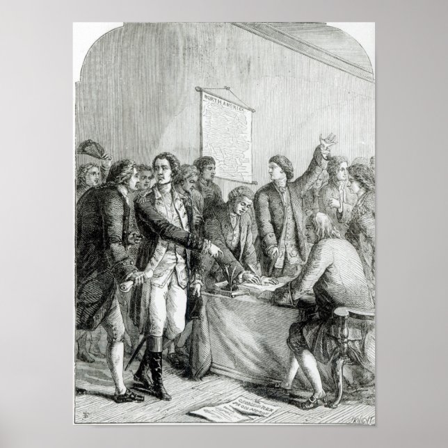 Póster Declaração de Independência dos Estados Unidos (Frente)