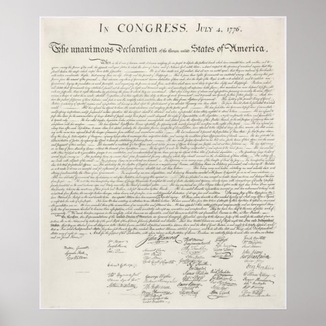 Póster Declaração de independência dos Estados Unidos 177 (Frente)
