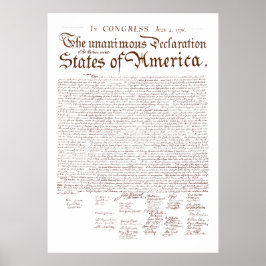 Poster Declaração de Independência dos EUA
