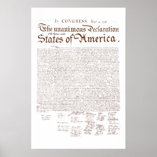 Poster Declaração de Independência dos EUA