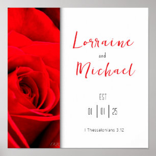 Poster Declaração de Rosa vermelha da Praça do Amor