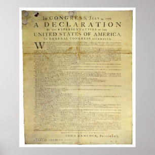 Poster Declaração do bordo de Dunlap de independência