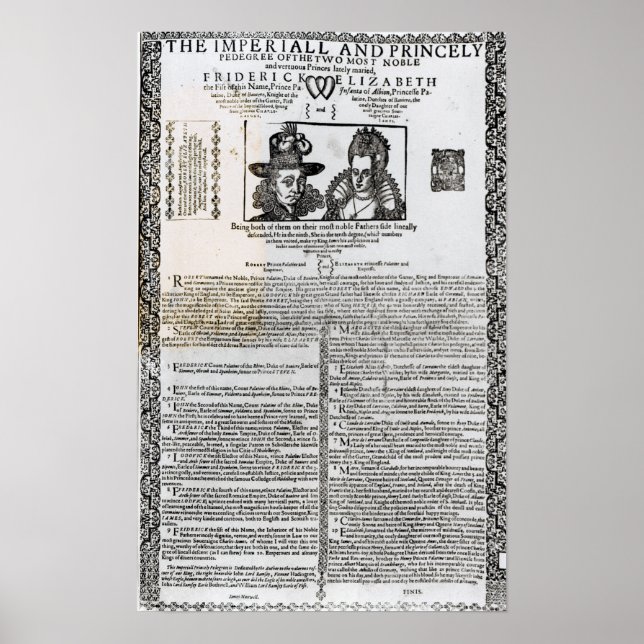 Poster Declaração do casamento de Frederick V (Frente)
