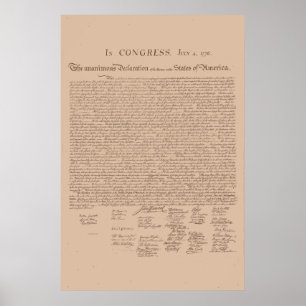 Póster Declaração dos Estados Unidos de independência