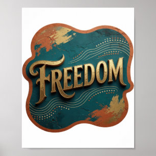 Poster Declaração Gold LIBERDADE Design