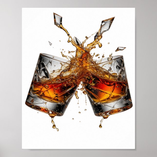Poster Declaração Prata WHISKY SPLASH (Frente)
