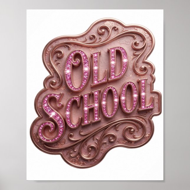Poster Declaração Rosa Design OLD SCHOOL Negrito (Frente)