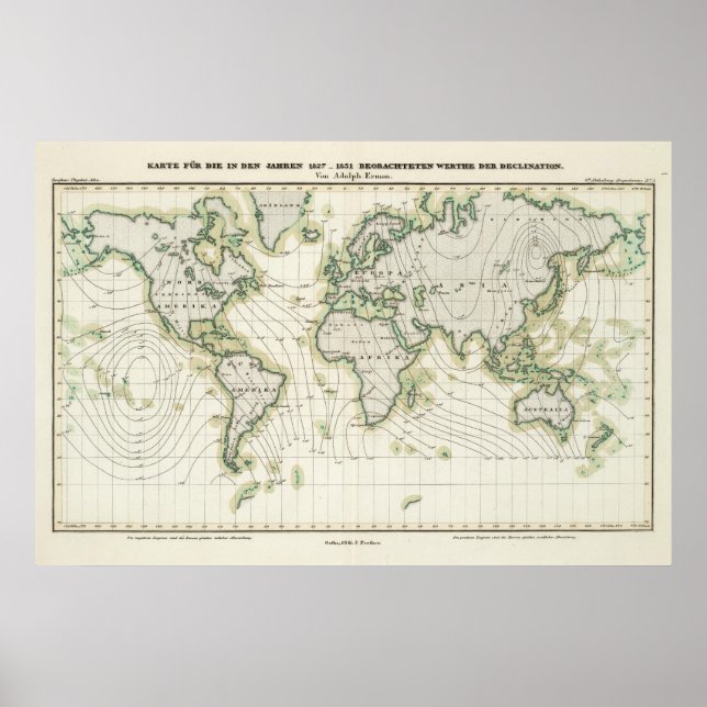 Poster Declinação magnética mundial (Frente)