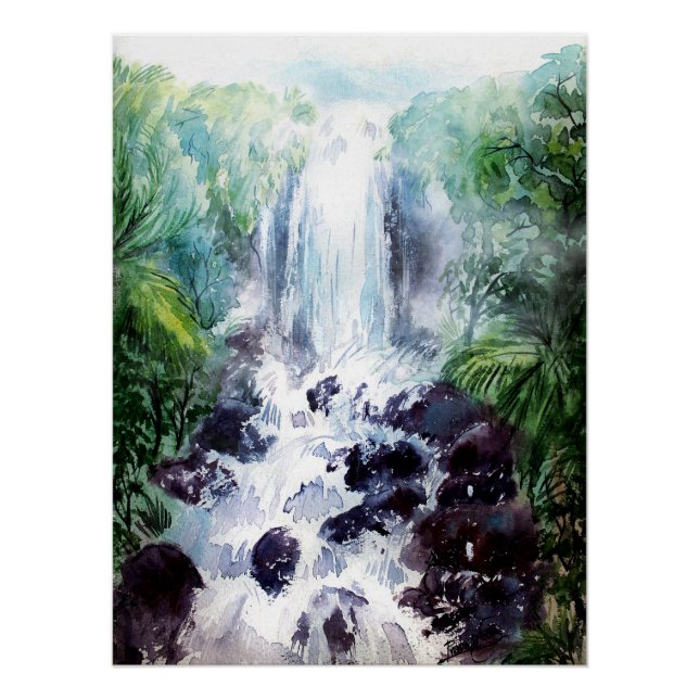Póster declive da paisagem aquática parede aquática (Frente)