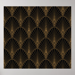 Poster Deco da arte: padrão geométrico clássico.