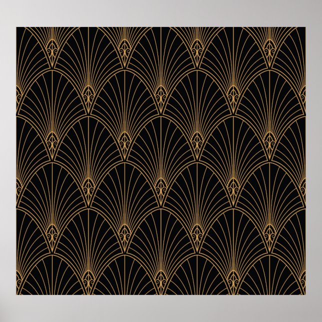 Poster Deco da arte: padrão geométrico clássico. (Frente)