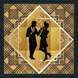 Poster Deco de Arte de 1920. Flapper.<br><div class="desc">Um na moda de 1920 Art Deco poster. Possui uma mulher no estilo mais elegante, e um cavalheiro elegante.</div>