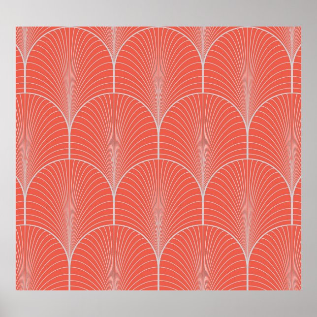 Poster Deco de arte de cinza vermelha, papel de parede de (Frente)