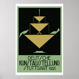 Poster Deco de arte retrô ingênuo