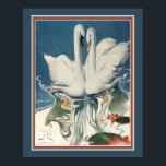 Poster Deco de Swans Art de 1929<br><div class="desc">Colorida,  1929,  impressão de "Swans" Art Deco. 16x20 mostrado aqui. O padrão 11x14 também está disponível,  além de tamanhos e canvas personalizados.</div>