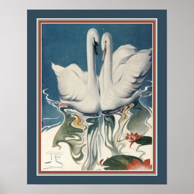 Poster Deco de Swans Art de 1929 (Frente)