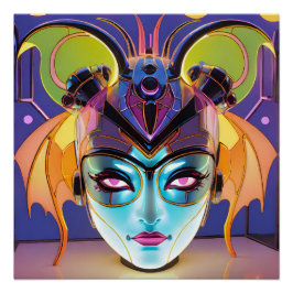 Póster Deco Morcego Senhora Lanterna