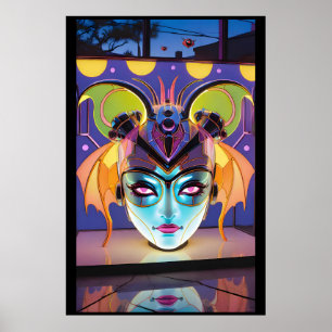 Poster Deco Morcego Senhora Lanterna