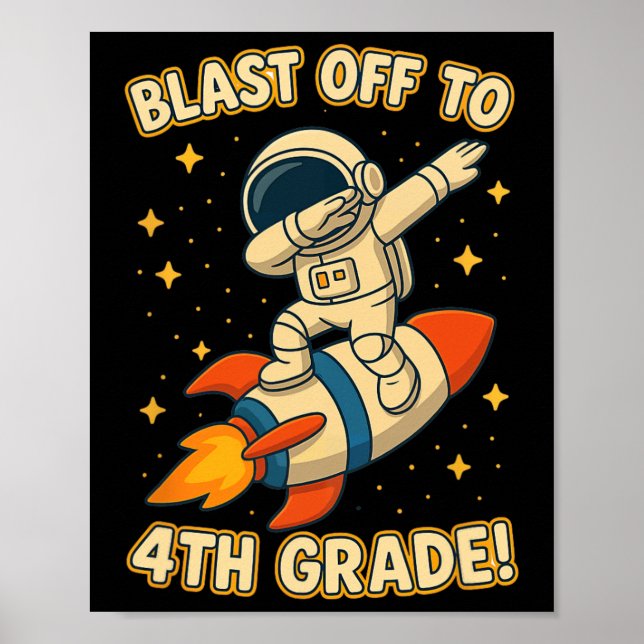 Poster Decolar 4ª Série Foguete Dab Espaço Cool Escola V (Frente)